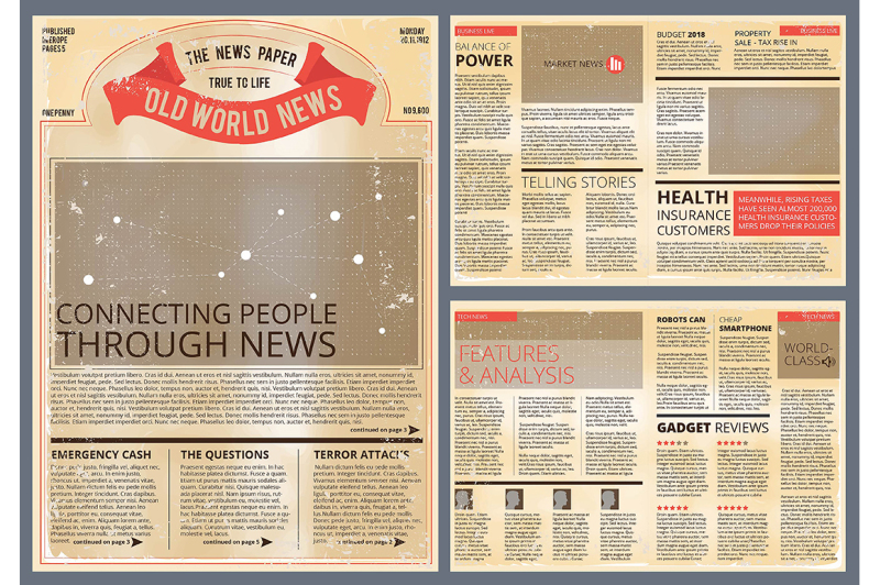 vector-design-template-of-vintage-newspaper