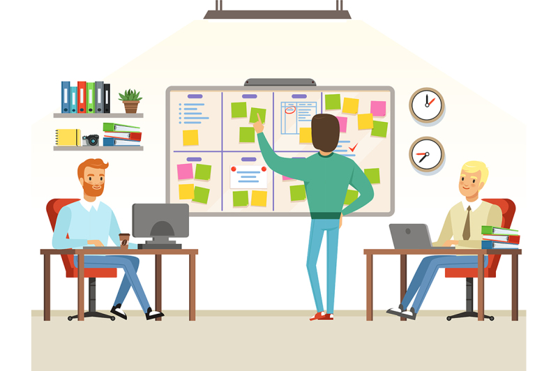team-leader-make-planning-tasks-on-the-board