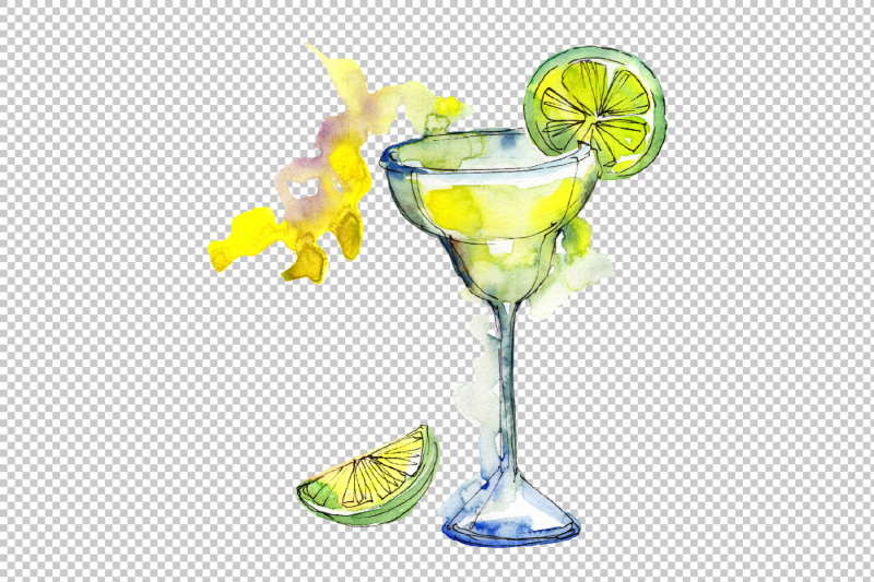 alcoholic-cocktails-png-watercolor-set