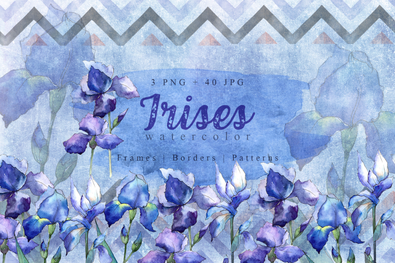 nice-blue-irises-png-watercolor-set