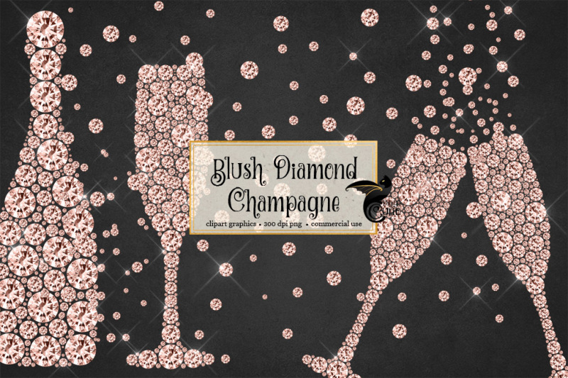 blush-diamond-champagne-clipart