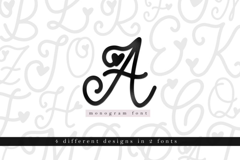 handwritten-monogram-font-four-styles