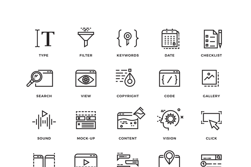 seo-and-development-line-thin-vector-icons