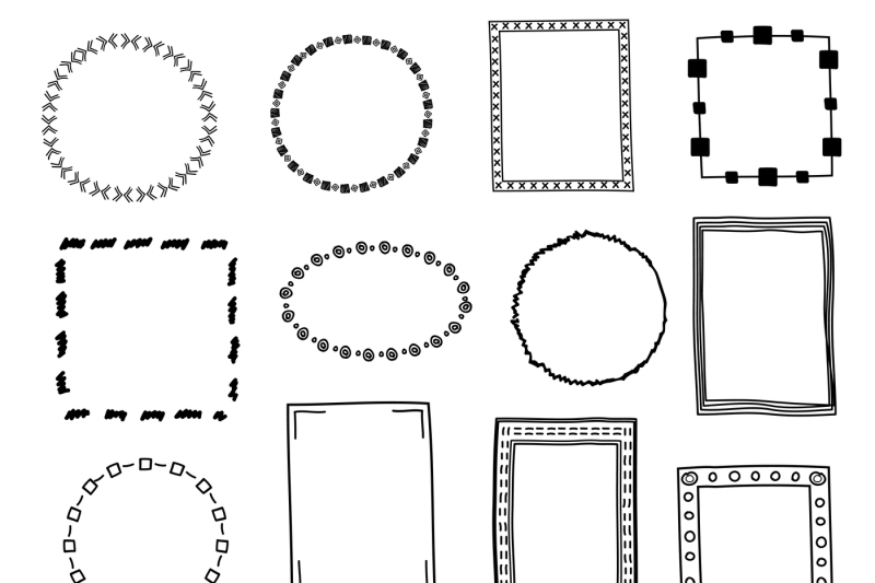 hand-drawn-doodle-frames-borders-vector-set