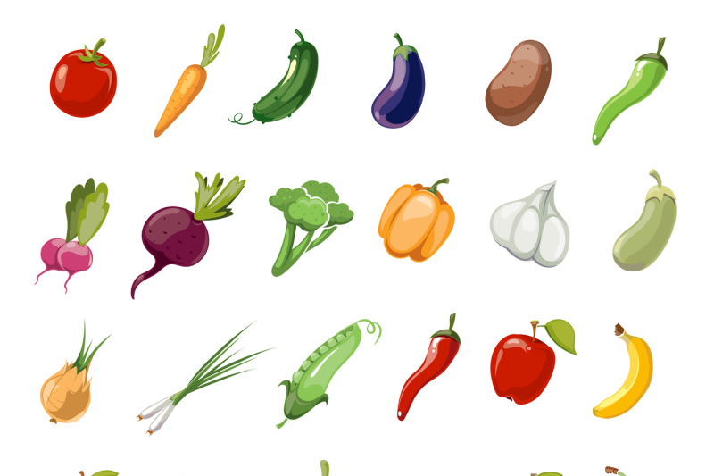 cartoon-fruit-and-vegetables-organic-healthy-big-vector-icons-collecti