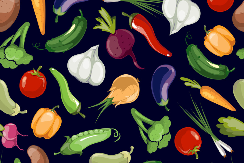 assorted-vegetables-vector-seamless-pattern-on-black-background