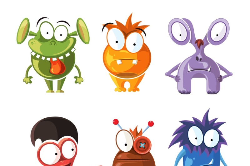 cartoon-cute-character-monsters-vector-set
