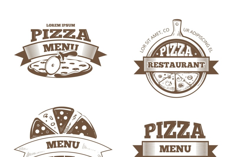 pizza-menu-restaurant-vector-labels-logos-badges-emblems-set