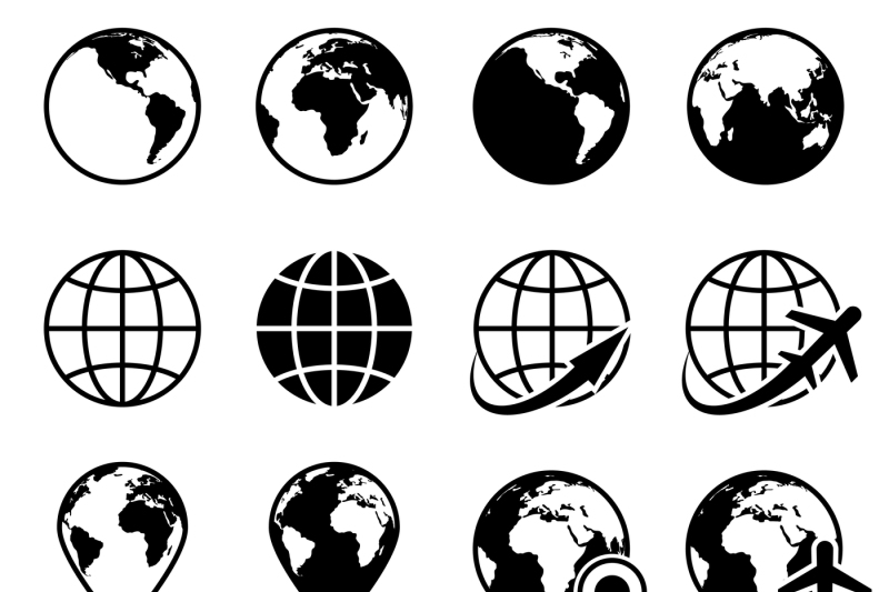 vector-black-earth-globe-icons