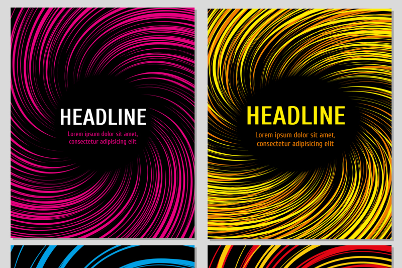 spiral-color-speed-lines-set-vector-layout-for-business-brochures