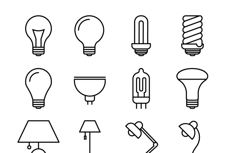 lamp-line-vector-icons