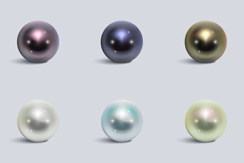 realistic-varicoloured-pearls-vector-set