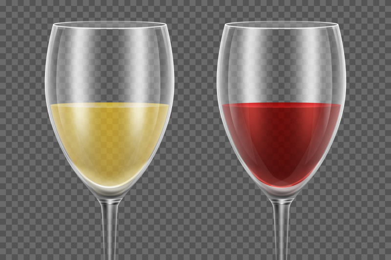 realistic-vector-wineglasses-with-red-and-white-wine