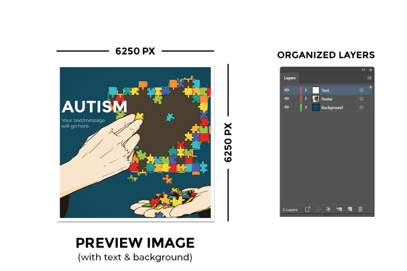 autism-4-vector-templates-with-hq-images-with-without-bg-amp-text