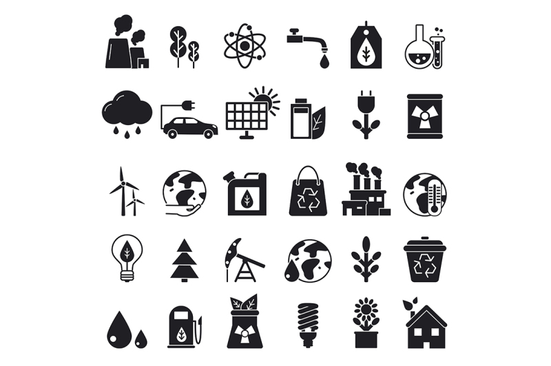 monochrome-icons-set-of-ecology