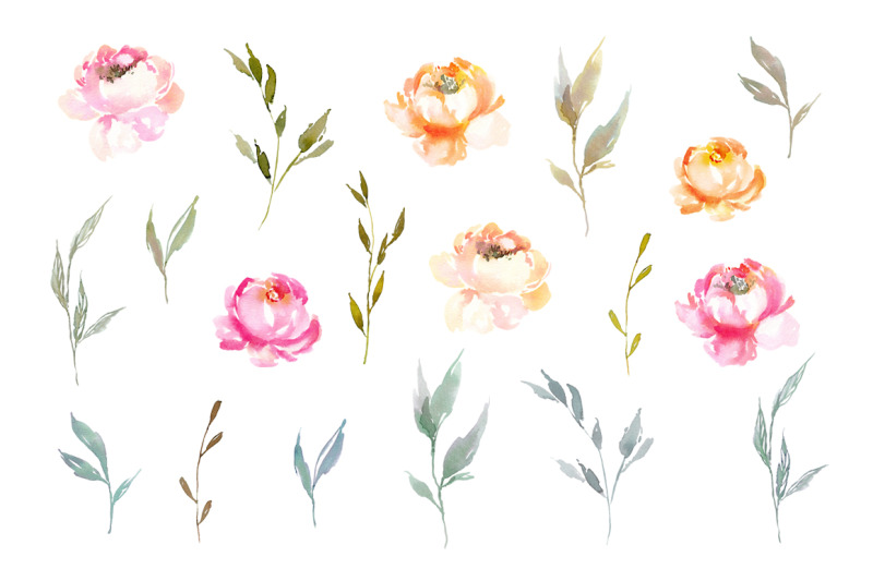 watercolor-flowers-amp-bouquets-pink-yellow-green