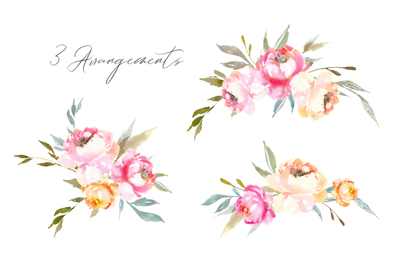 watercolor-flowers-amp-bouquets-pink-yellow-green