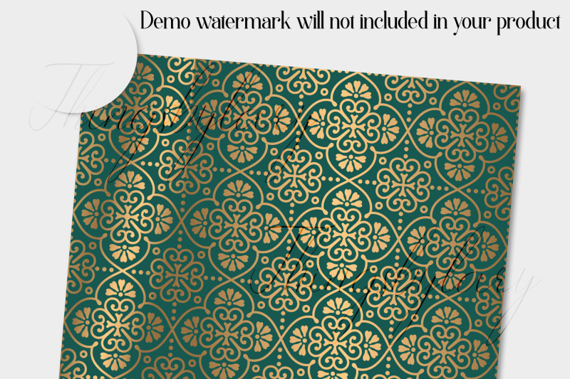 16-green-and-brown-art-deco-seamless-papers-12-x-12-inch