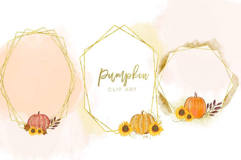 autumn-graphic-set-pumpkins-clipart-geometric-watercolor-pumpkin