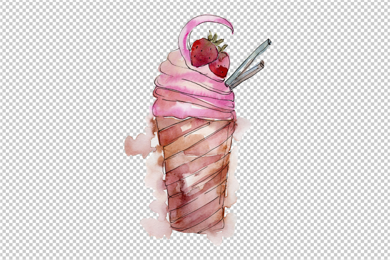 watercolor-yummy-yummy-ice-cream-png-set