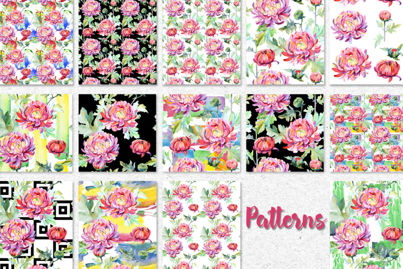 tender-pink-chrysanthemum-png-watercolor-set