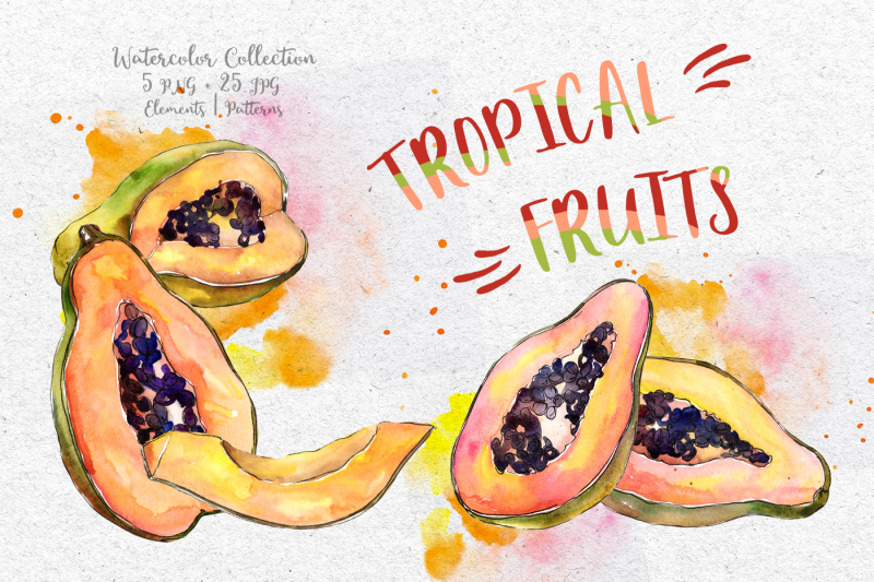 tropical-fruits-png-watercolor-set