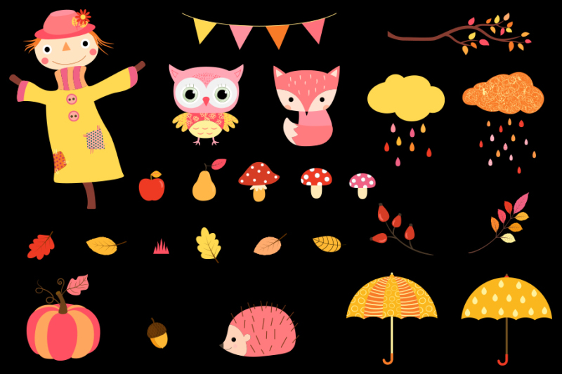 cute-fall-clipart-set-kawaii-autumn-clip-art-scarecrow-pumpkin