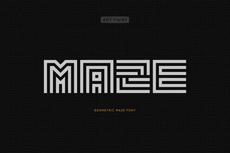 geometric-maze-font