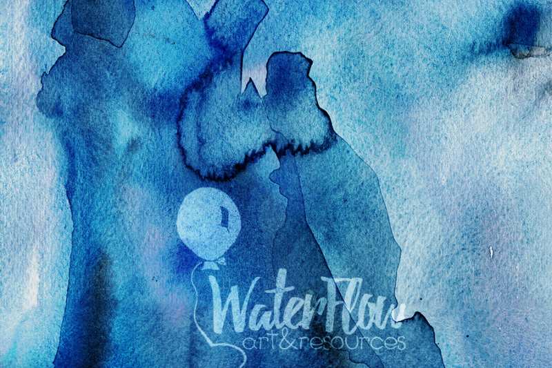 watercolor-texture-digital-papers-bright-blue-scrapbooking-paper