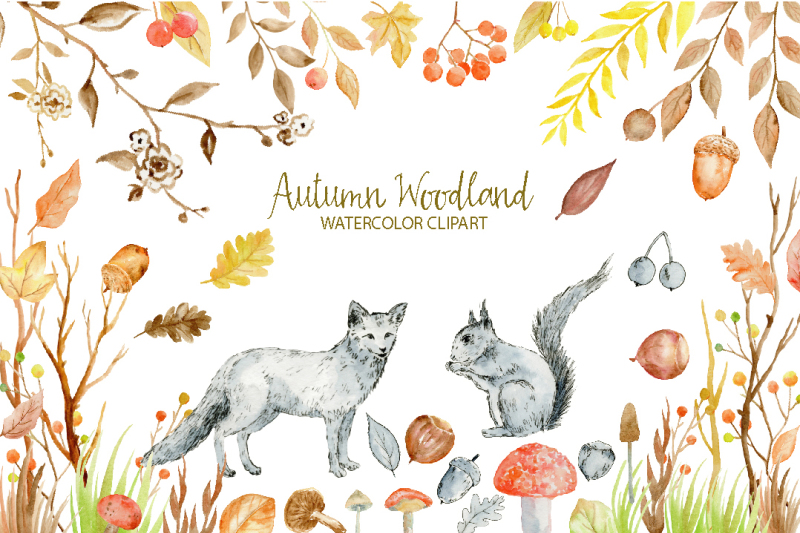 watercolor-clipart-autumn-woodland