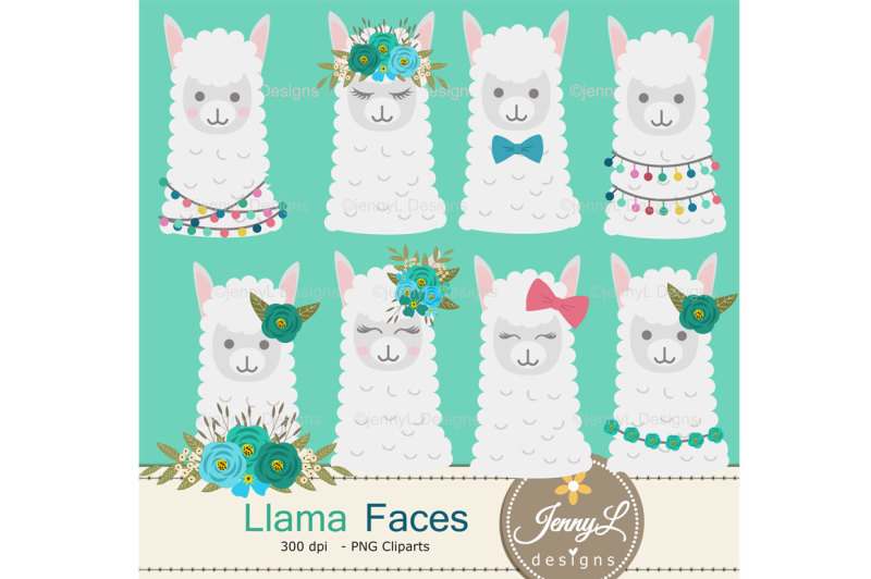 llama-alpaca-head-faces-clipart