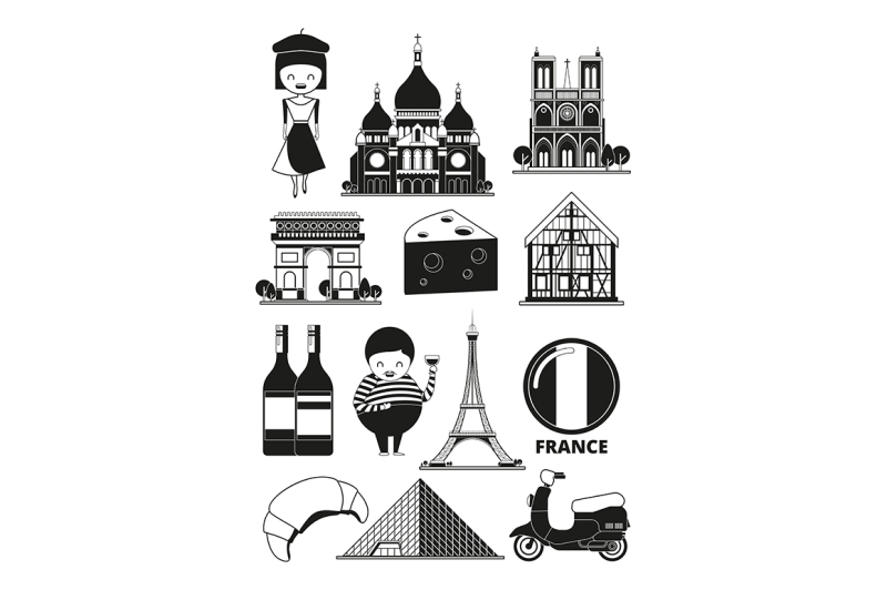 monochrome-illustrations-of-french-landmarks