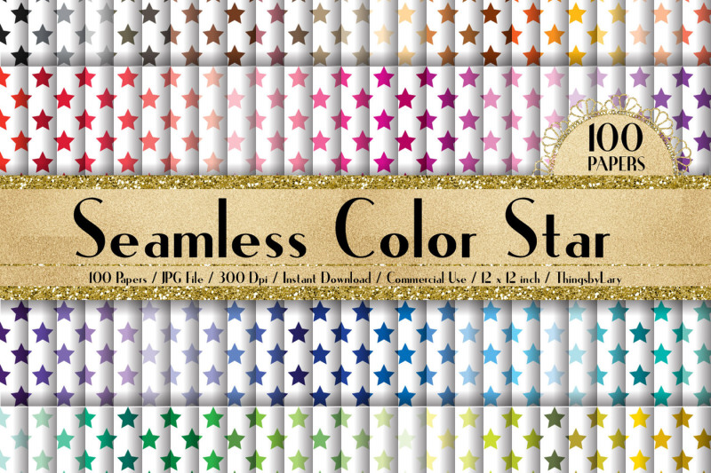 100-seamless-color-star-pattern-digital-papers-12-x-12-in