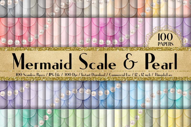 100-seamless-pearl-mermaid-scale-digital-papers-12-x-12-inch