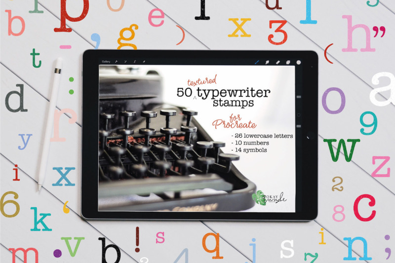 textured-typewriter-stamp-brushes-for-procreate