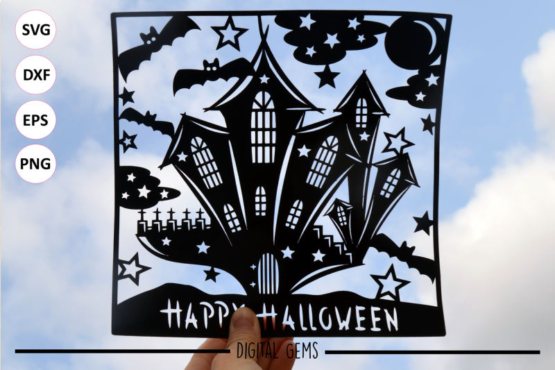 spooky-castle-halloween-papercut-design
