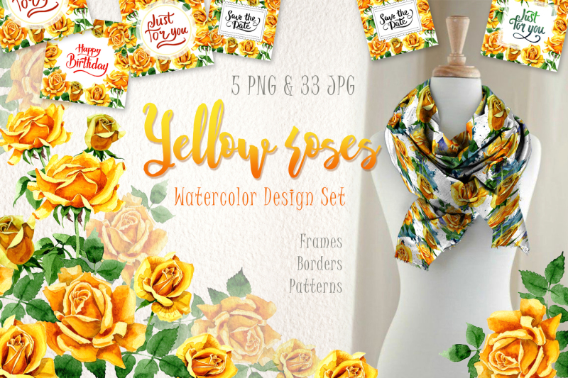 yellow-roses-png-watercolor-set