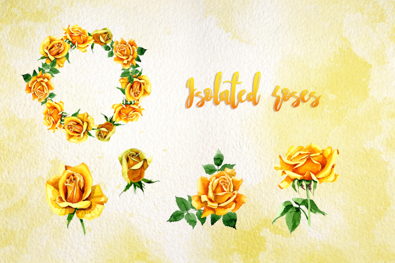 yellow-roses-png-watercolor-set