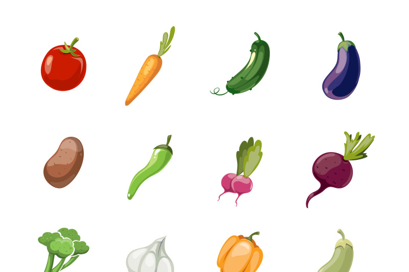 vegetables-vector-cartoon-icons