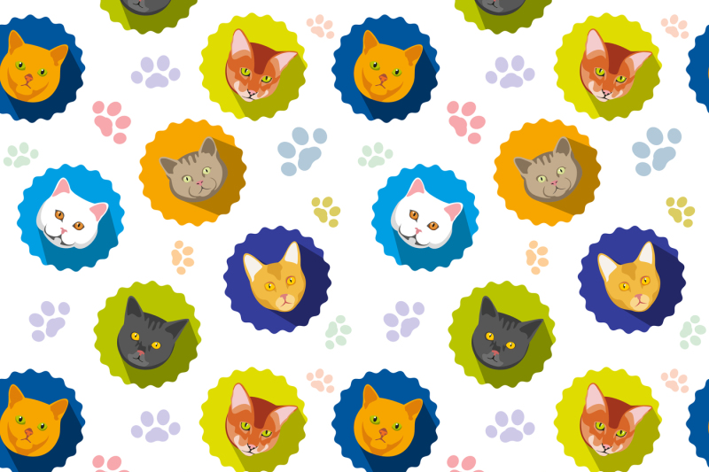 cute-cats-vector-seamless-pattern