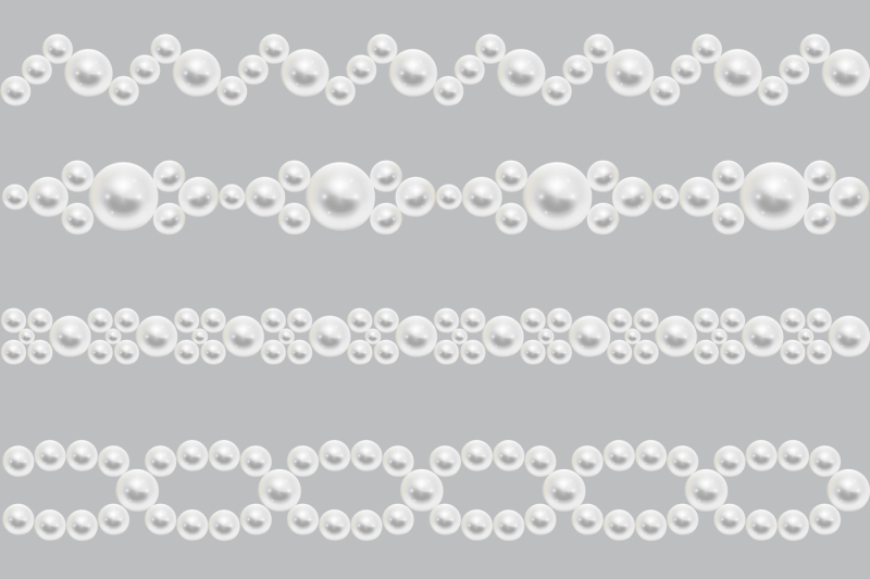 pearl-realistic-seamless-borders-vector-set