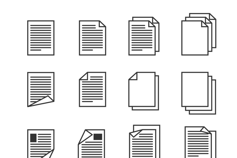 paper-document-page-vector-icons-set