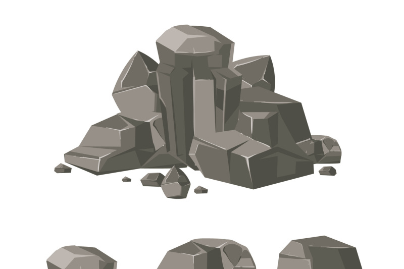 cartoon-rock-boulder-stone-vector-set