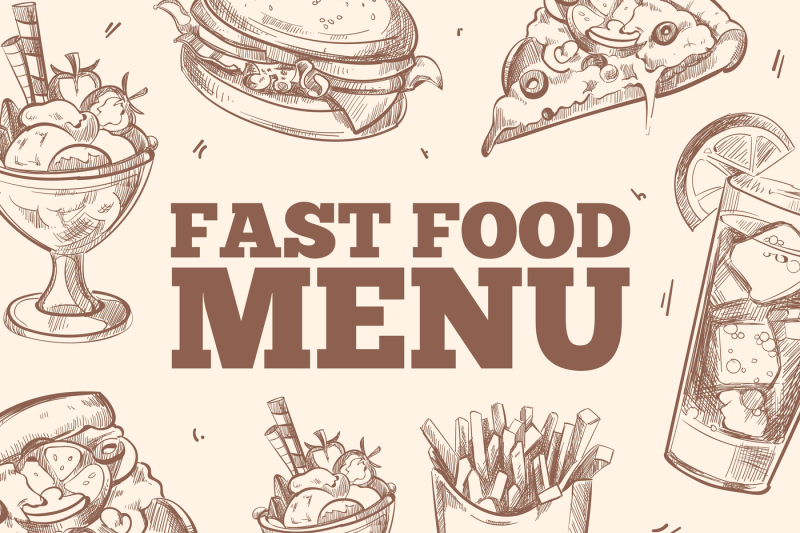 fast-food-doodles-vector-background