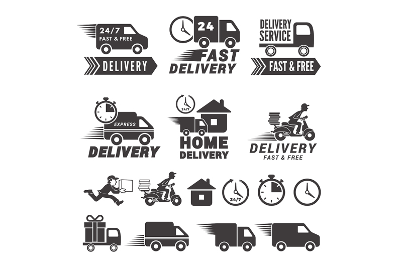 logos-set-of-fast-delivery-service-vector-labels-isolate-on-white