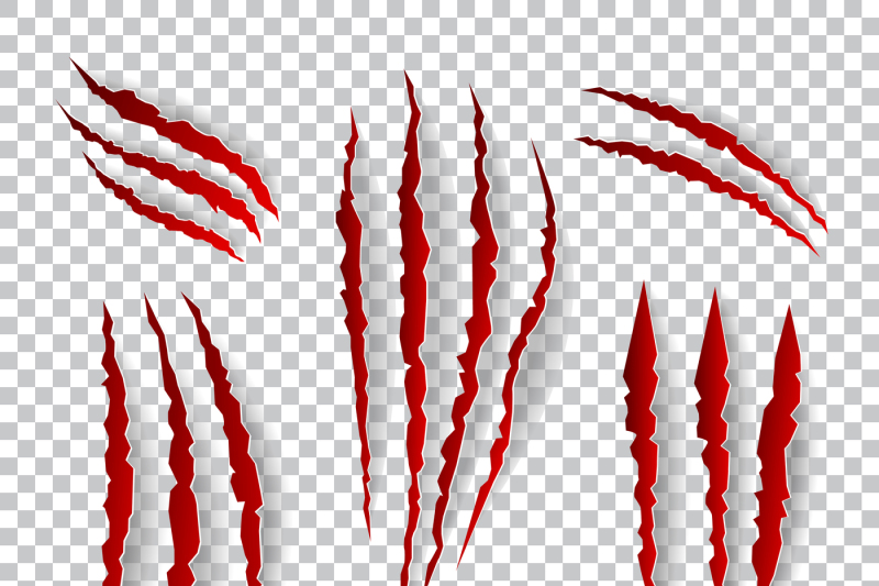 realistic-claw-scratches-vector-set-on-plaid-background