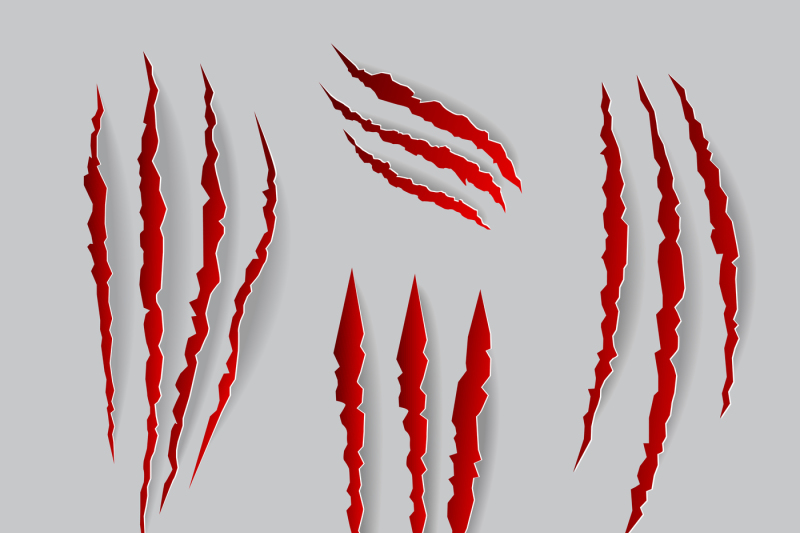 vector-cat-claws-marks-set