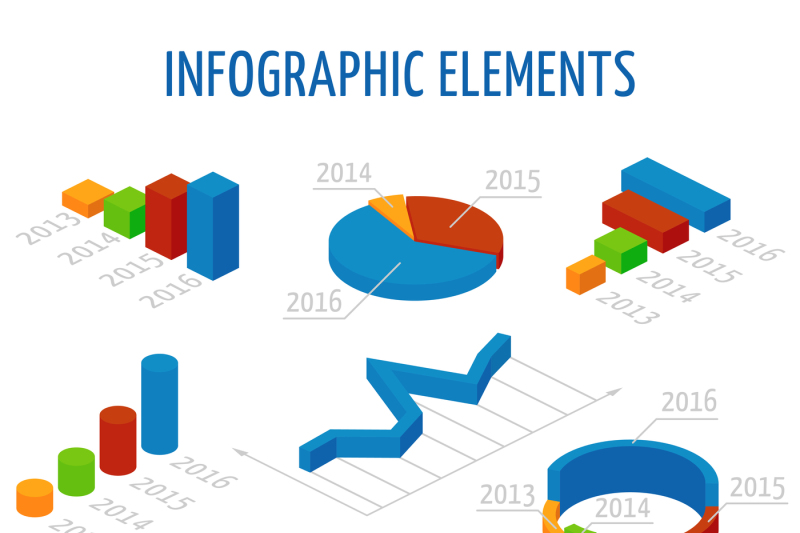 isometric-3d-vector-charts-set-for-infographics