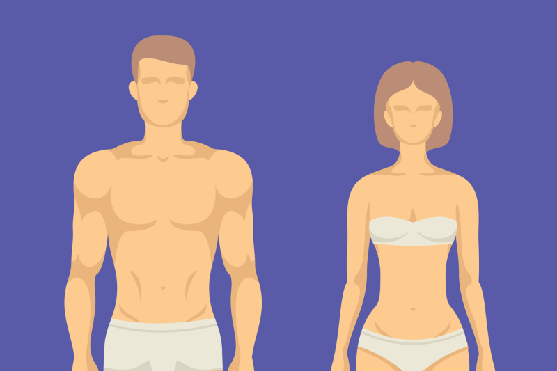 healthy-body-of-man-and-woman-flat-vector-set-illustration