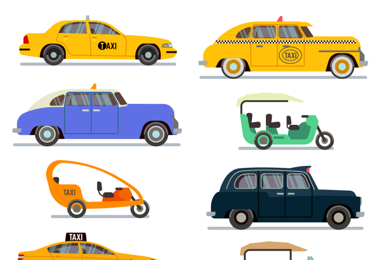 world-famous-taxi-cars-vector-set